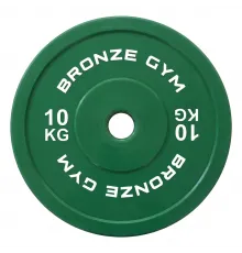Диск калиброванный BRONZE GYM для пауэрлифтинга зеленый 10 кг